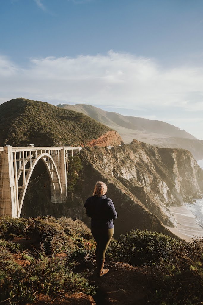 Golden hour and sunset at Bixby Bridge, a short drive from Carmel