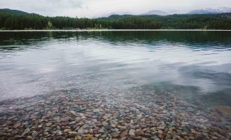 Clear lake in Whitefish, Montana