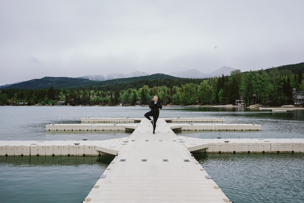 Yoga in Whitefish on lake